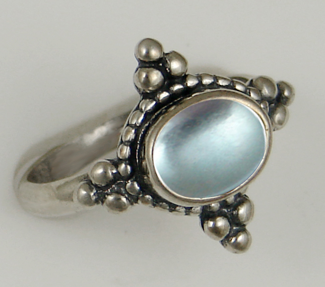Sterling Silver Gemstone Ring With Blue Topaz Size 10